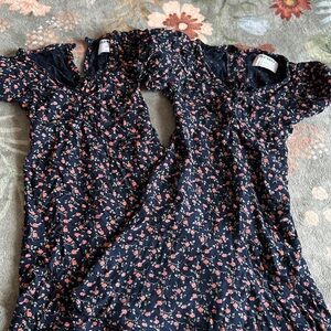 Kids Old Navy Floral Black and Pink Dress